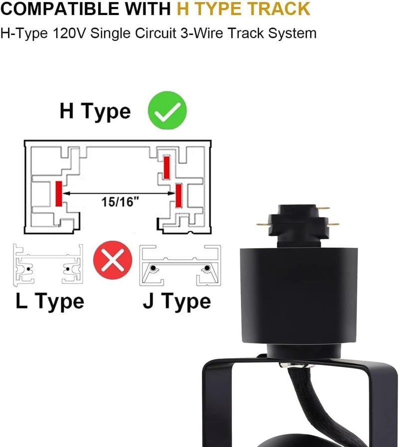 STEAIRE 10W H Track Lighting Heads,3000K Warm White Dimmable Bright LED Track Lighting Fixtures for Accent Retail Kitchen Artwork,120V Linear Track Light H Type-CRI90+ 24° - 12 Pack (Black) - Image 3